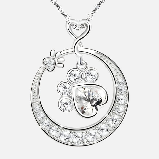 Seaton™ | Silver Paw Necklace with Zirconia